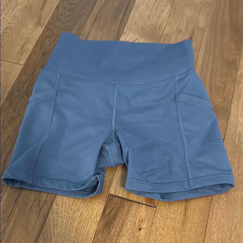 Women's Blue High-Waisted Shorts